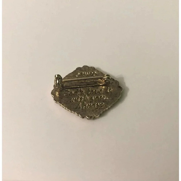 Vintage Camco Gods Love is with you  Always Roses Blessings Brooch Pin - Picture 4 of 14